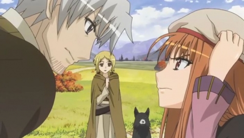 Lawrence (left), Nora (center), and Holo (right)