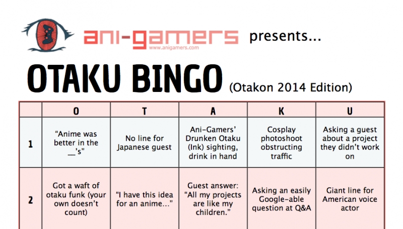 Otakon 2014 Schedule and the Return of Otaku Bingo – :: Ani-Gamers